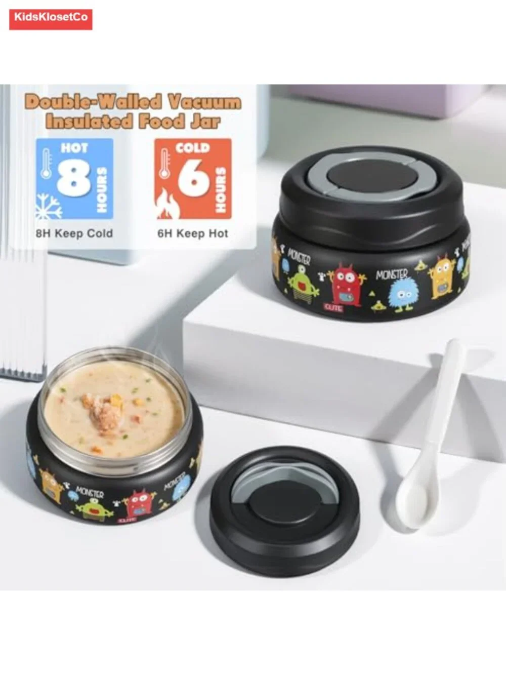 Kids Bento Lunch Box Set with Insulated Water Bottle and Soup Thermos